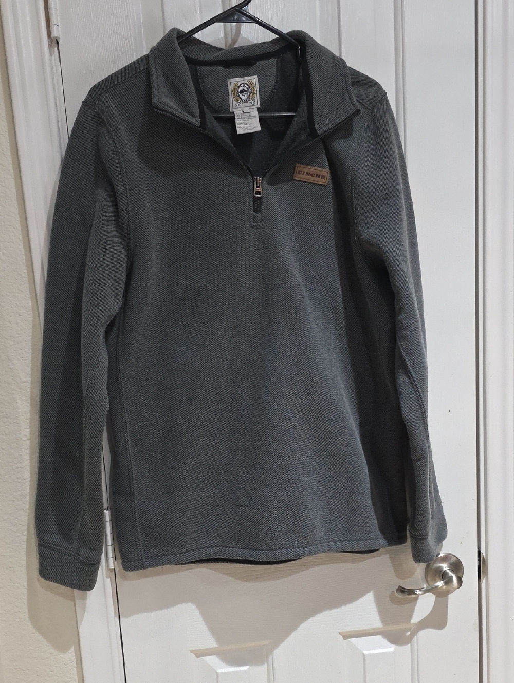 Cinch Men’s Charcoal Quarter-Zip Sweater Size M